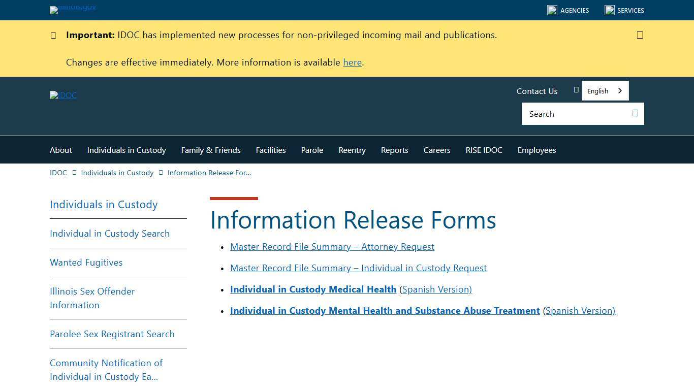 Information Release Forms