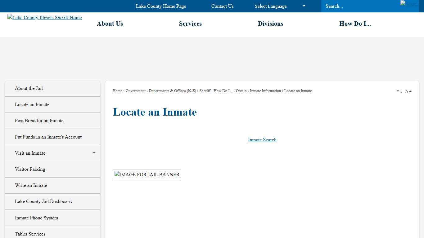 Locate an Inmate     | Lake County, IL